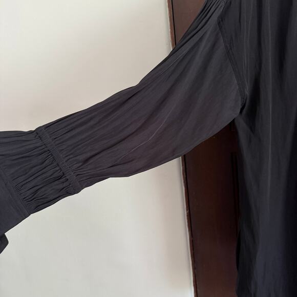 A.L.C. | Black Paulina Top Oversized Cuff Popover Shirt Blouse | Size 6 Boho - Picture 6 of 7